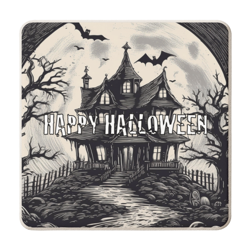 Spooky Halloween House - personalised beer coaster by Adam Regester