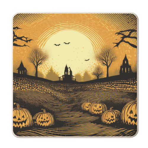 Spooky Pumpkin Field - personalised beer coaster by Adam Regester