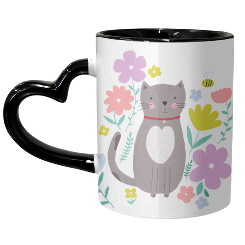 Spring cat - unique mug by sarah morley