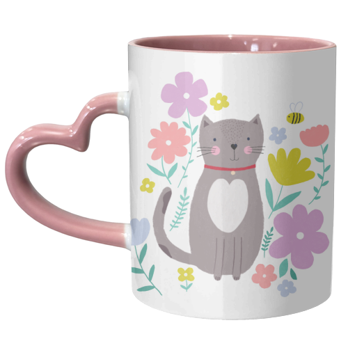 Spring cat - unique mug by sarah morley