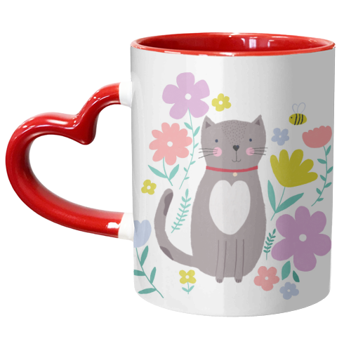 Spring cat - unique mug by sarah morley