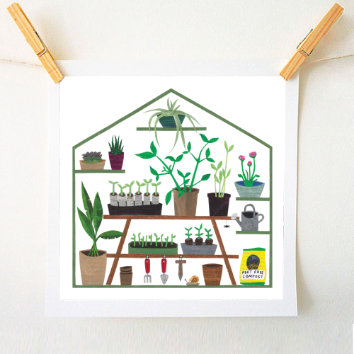 Spring Greenhouse - A1 - A4 art print by Christina Carpenter