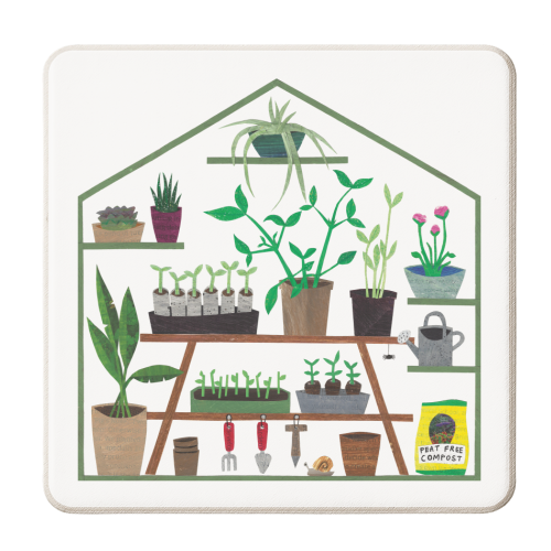 Spring Greenhouse - personalised beer coaster by Christina Carpenter