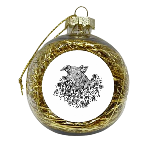 Spring Pig - xmas bauble by Charlotte Hicks