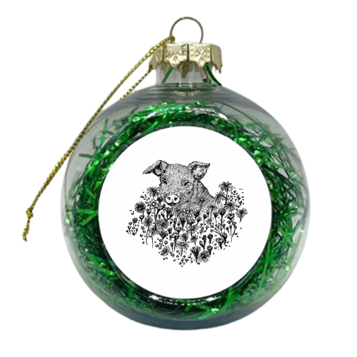 Spring Pig - xmas bauble by Charlotte Hicks