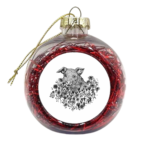 Spring Pig - xmas bauble by Charlotte Hicks