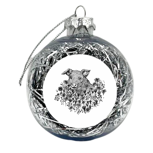 Spring Pig - xmas bauble by Charlotte Hicks