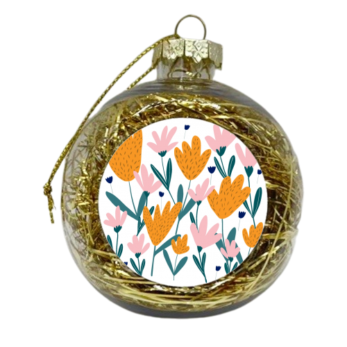 Springtime bouquet - xmas bauble by Michelle Walker
