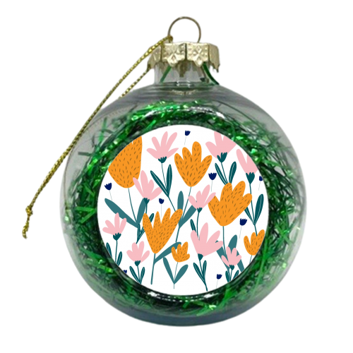 Springtime bouquet - xmas bauble by Michelle Walker