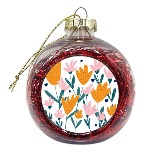 Springtime bouquet - xmas bauble by Michelle Walker