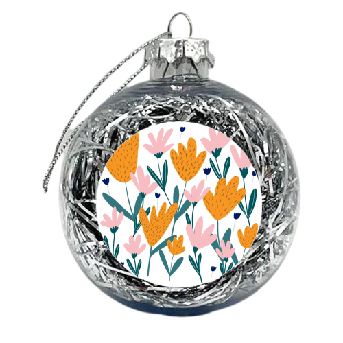 Springtime bouquet - xmas bauble by Michelle Walker