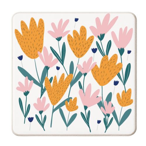 Springtime bouquet - personalised beer coaster by Michelle Walker