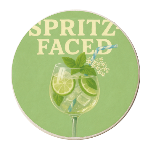Spritz-Faced - personalised beer coaster by Eloise