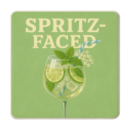 Spritz-Faced - personalised beer coaster by Eloise