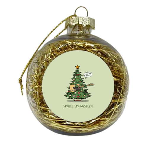 Spruce Springsteen - xmas bauble by Carl Batterbee