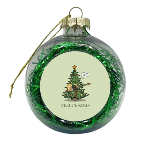 Spruce Springsteen - xmas bauble by Carl Batterbee
