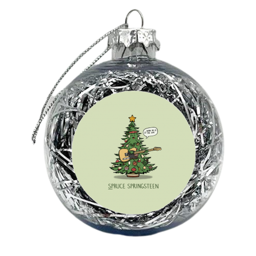 Spruce Springsteen - xmas bauble by Carl Batterbee