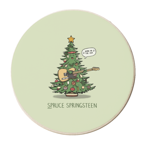 Spruce Springsteen - personalised beer coaster by Carl Batterbee