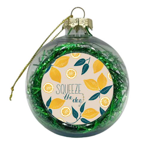 Squeeze the day - xmas bauble by Louise Bell