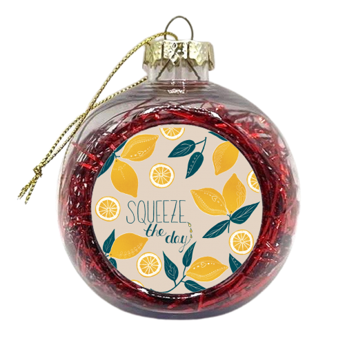 Squeeze the day - xmas bauble by Louise Bell