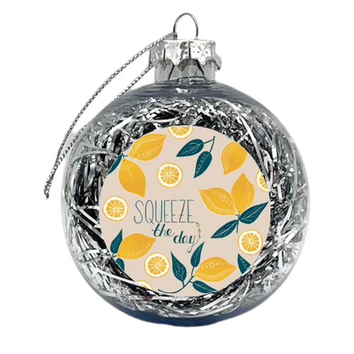 Squeeze the day - xmas bauble by Louise Bell
