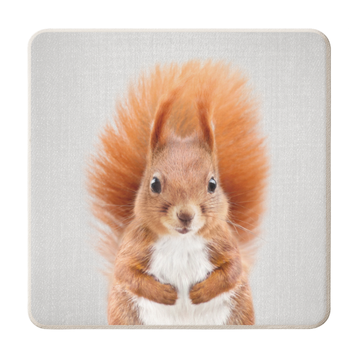 Squirrel - Colorful - personalised beer coaster by Gal Design
