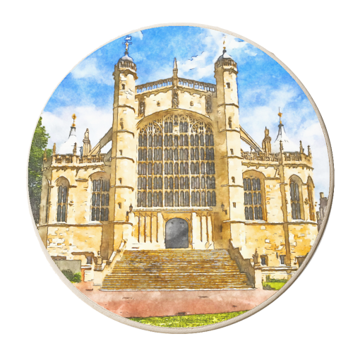 St George's Chapel Windsor - personalised beer coaster by AP
