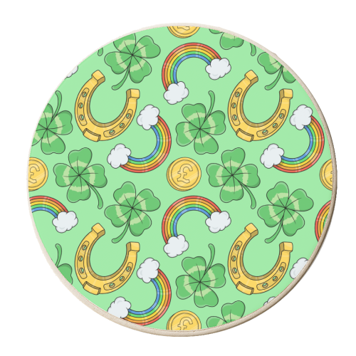 St Patricks Day Pattern - personalised beer coaster by Amy Farmer