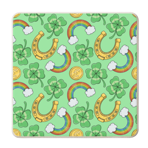 St Patricks Day Pattern - personalised beer coaster by Amy Farmer