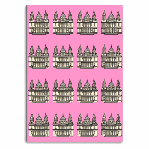 St Paul's Cathedral London Repeat Pattern - personalised A4, A5, A6 notebook by Adam Regester