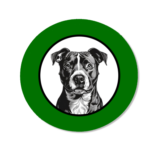 Staffordshire Bull Terrier Cameo Dog Portrait (dark green) - Magnet by Adam Regester