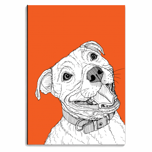 Staffordshire Bull Terrier Dog Portrait - personalised A4, A5, A6 notebook by Adam Regester