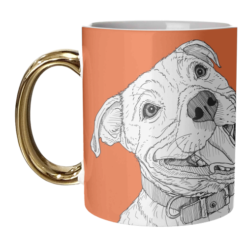 Staffordshire Bull Terrier Dog Portrait - unique mug by Adam Regester
