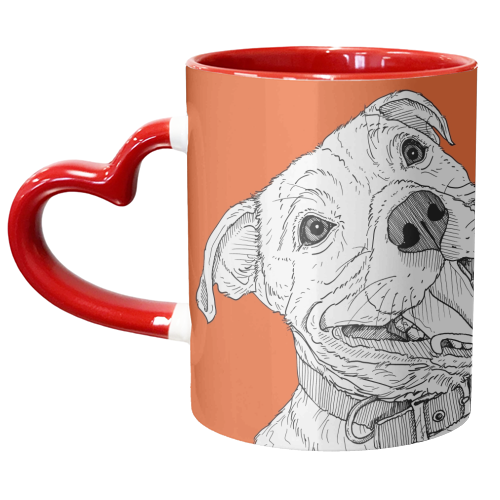 Staffordshire Bull Terrier Dog Portrait - unique mug by Adam Regester