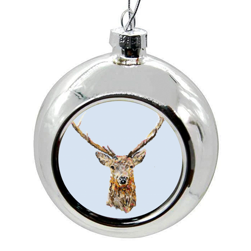 Stag Head - colourful christmas bauble by Vicki Clare