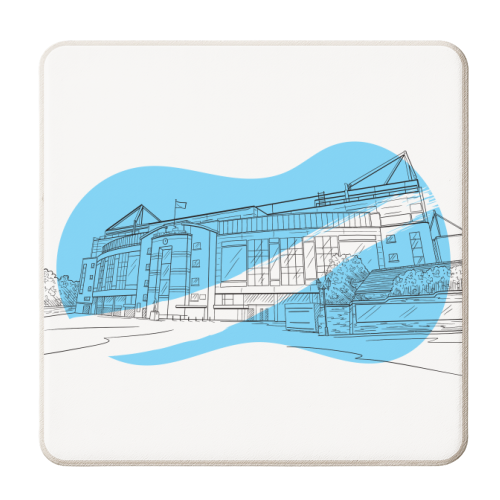 Stamford Bridge Stadium Graphic Illustration - personalised beer coaster by Adam Regester