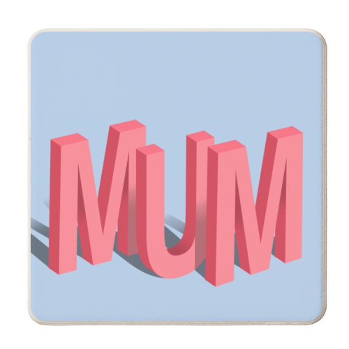 Standing letters mum print - personalised beer coaster by The Girl Next Draw