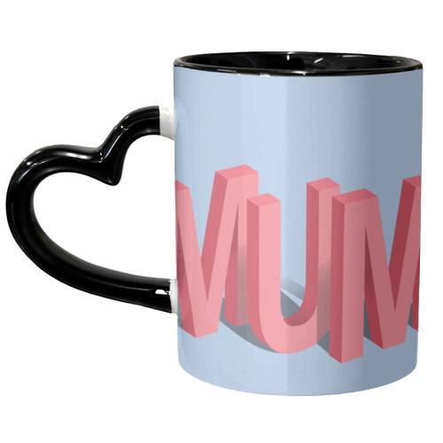 Standing letters mum print - unique mug by The Girl Next Draw