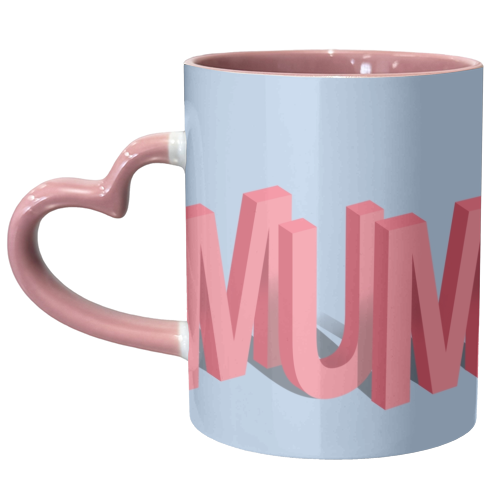 Standing letters mum print - unique mug by The Girl Next Draw