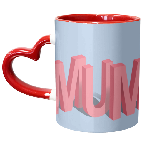 Standing letters mum print - unique mug by The Girl Next Draw