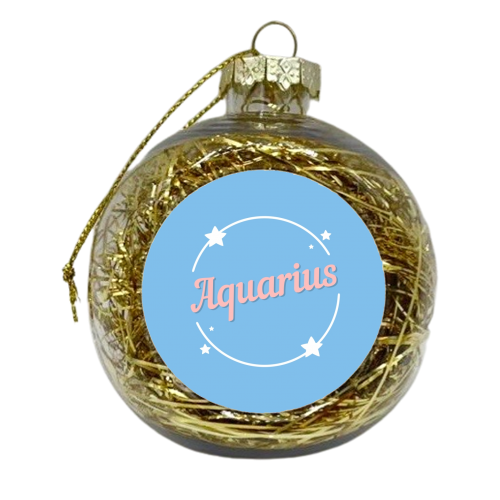 Star sign Aquarius print - xmas bauble by The Girl Next Draw