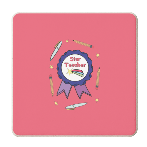 Star Teacher - personalised beer coaster by Laura Lonsdale