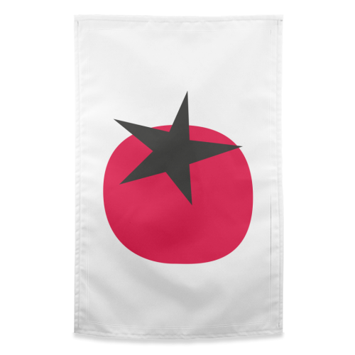 Star Tomato Coaster - funny tea towel by Suzie London