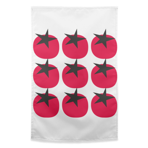 Star Tomato Coaster - funny tea towel by Suzie London