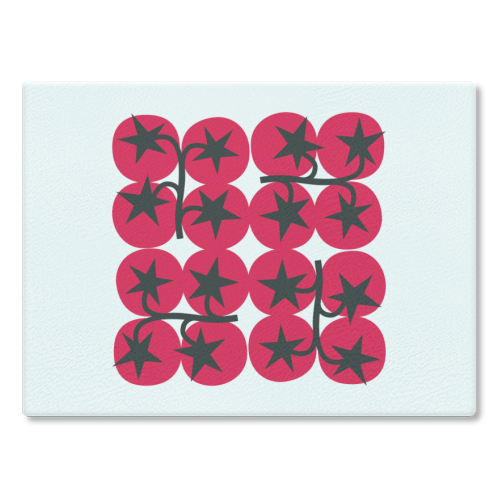 Star Tomato Coaster - glass chopping board by Suzie London
