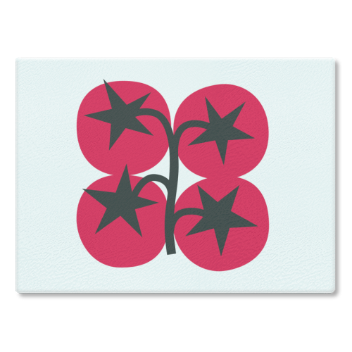 Star Tomato Coaster - glass chopping board by Suzie London