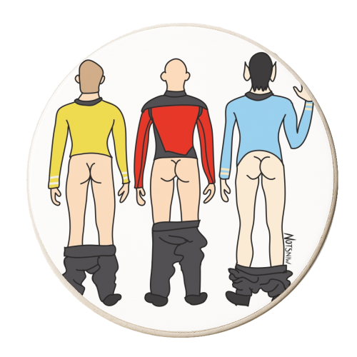 Star Trek Butts - personalised beer coaster by Notsniw Art