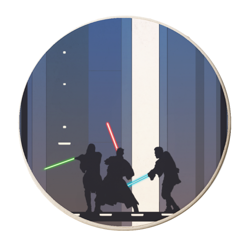 Star Wars Duel - personalised beer coaster by Danny Welch