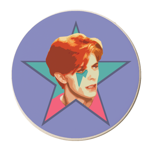 STARMAN - MAUVE - personalised beer coaster by DOLLY WOLFE