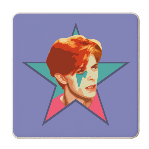 STARMAN - MAUVE - personalised beer coaster by DOLLY WOLFE